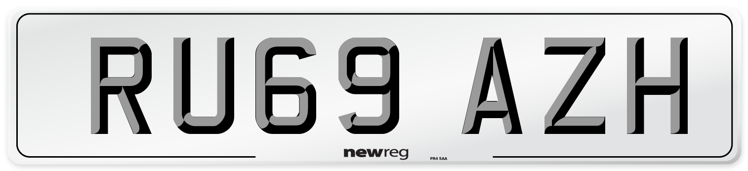 RU69 AZH Number Plate from New Reg